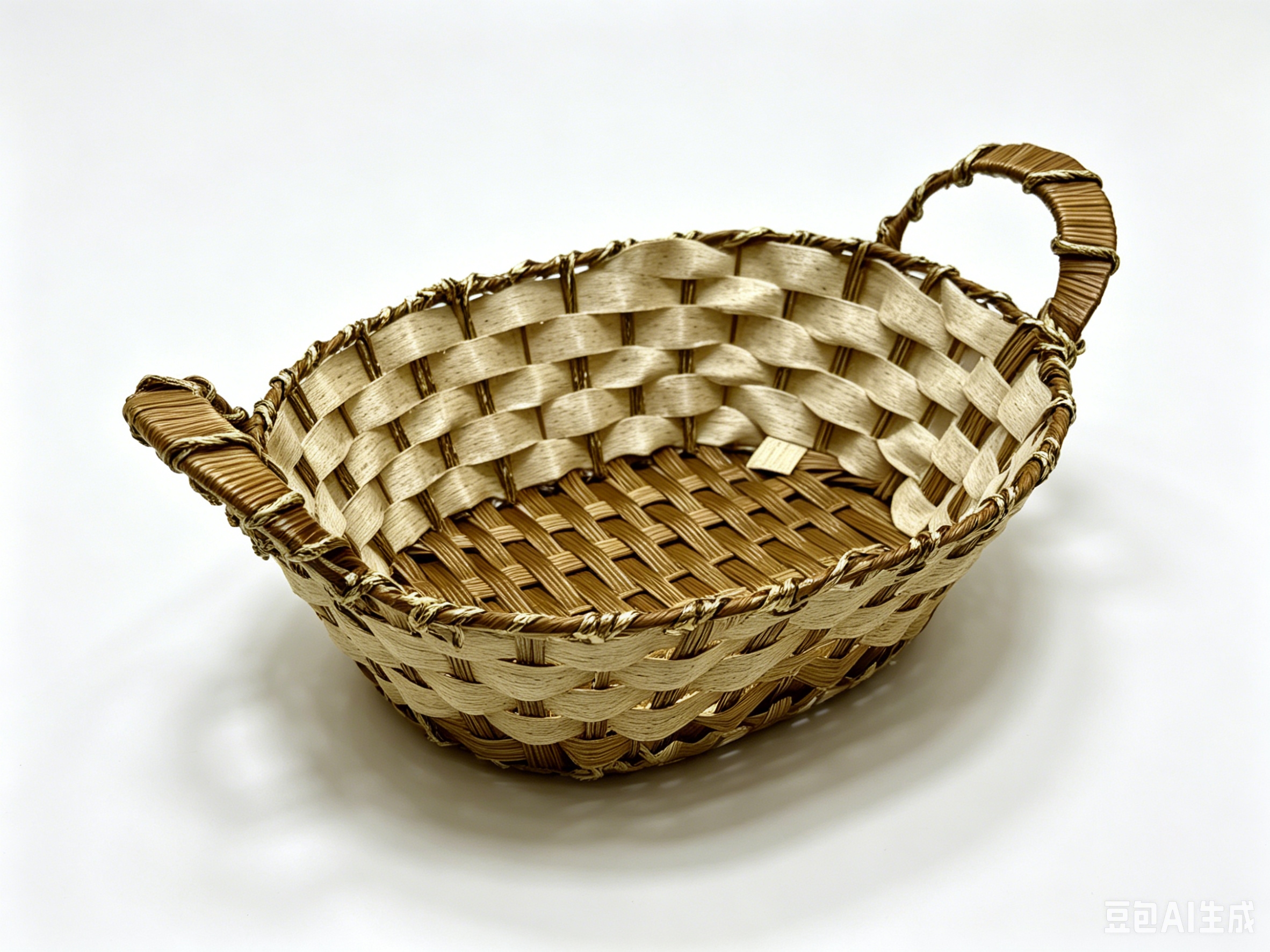 Beige rubber with golden thread egg-shaped ear-pulling storage basin, fruit and snack basket, bread basket, toy storage basket, supermarket gift packaging basket, souvenir packaging basket, kitchen sauce storage basket, vegetable basket, tissue paper storage basket, cosmetics basket Specification image