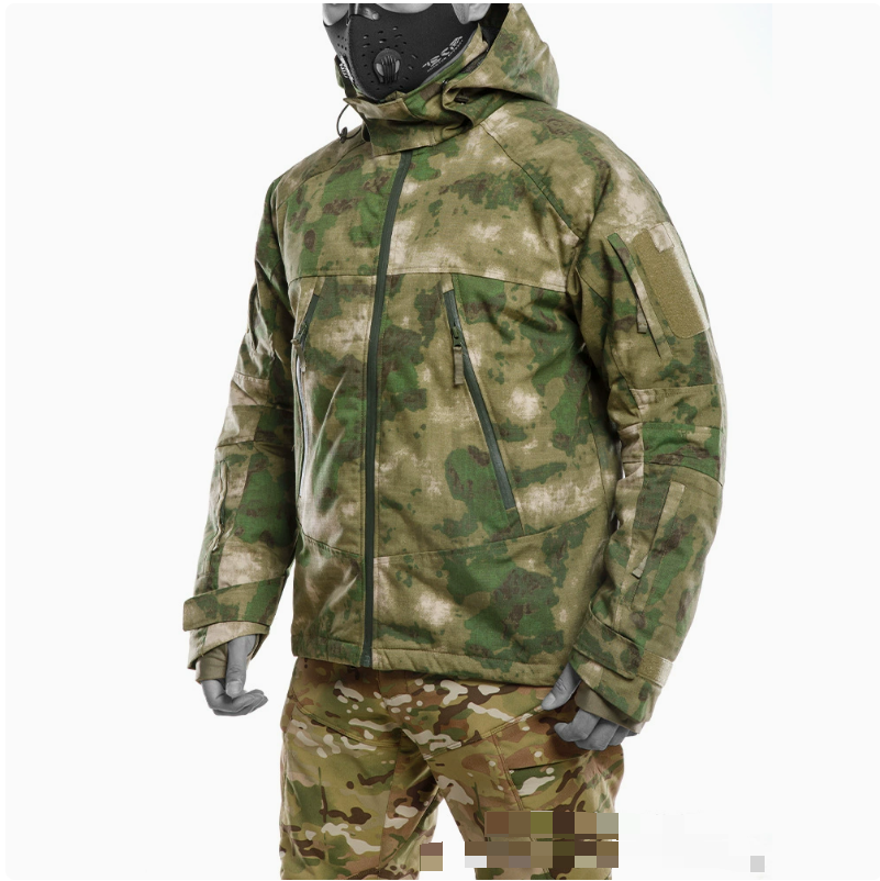 Waterproof and wear-resistant camouflage cotton-padded jacket, heat reflection tactical warm cotton-padded jacket, winter outdoor cold-proof and windproof jacket, men's skiing ultra-light cotton-padded jacket details Picture
