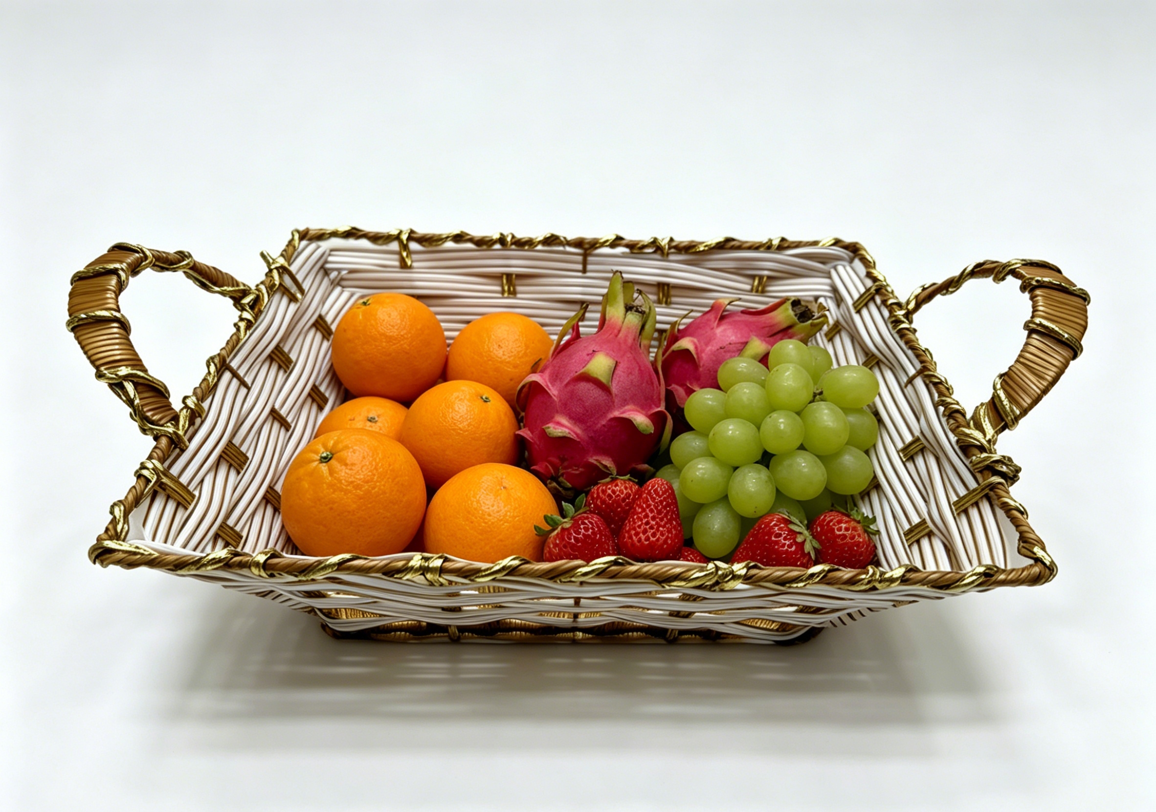 Platinum rubber with gold thread square ear-pulling storage basin, fruit and snack basket, bread basket, toy storage basket, supermarket gift packaging basket, souvenir packaging basket, kitchen sauce storage basket, vegetable basket, tissue paper storage basket, cosmetics basket Application Scenario