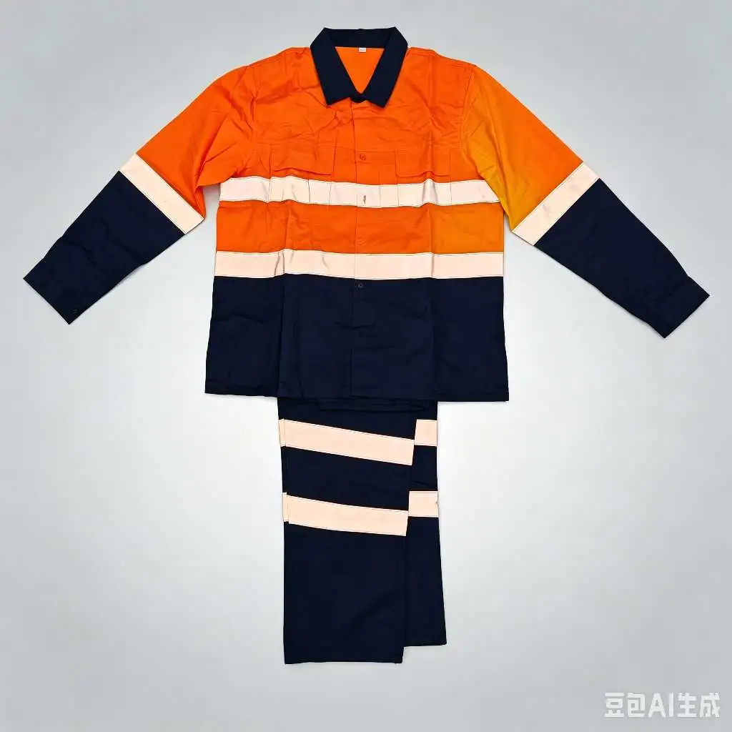 Spring and autumn pure cotton long-sleeved work clothes set, men's anti-scald welder's clothes, sweat-absorbing and breathable labor protection clothes, cross-border pure cotton reflective shirt work clothes set customization, construction site, oil and mine safety labor protection clothes and workwear detail image 2