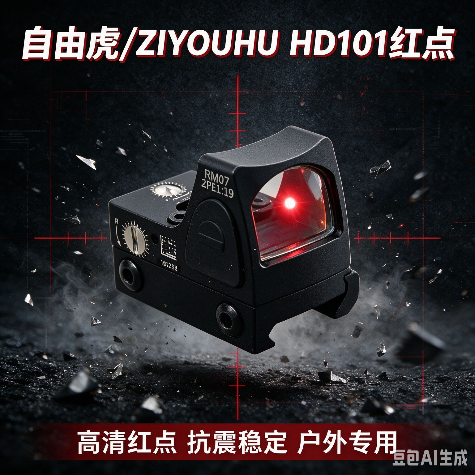 黑色红点瞄准镜 镜头内红色光点 可安装导轨详情9