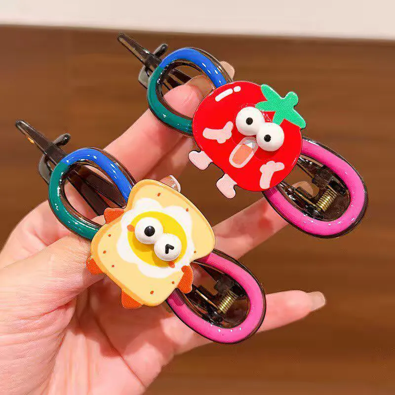 Children's funny fruit twisty hair clipper, girls' back head high-end grabber, cute girls' hair clipper headwear, Yifan accessories headwear detail image 5