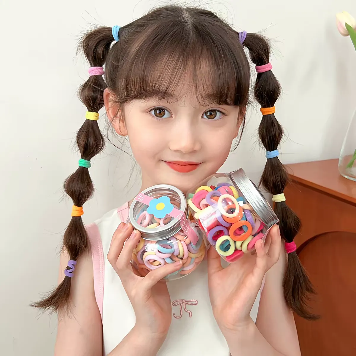 Children's braids and hair bands won't hurt their hair. Girls' hair bands and headbands. Babies' rubber bands. Small girls' hair bands and hair accessories. Yifan accessories and headbands detail image 6
