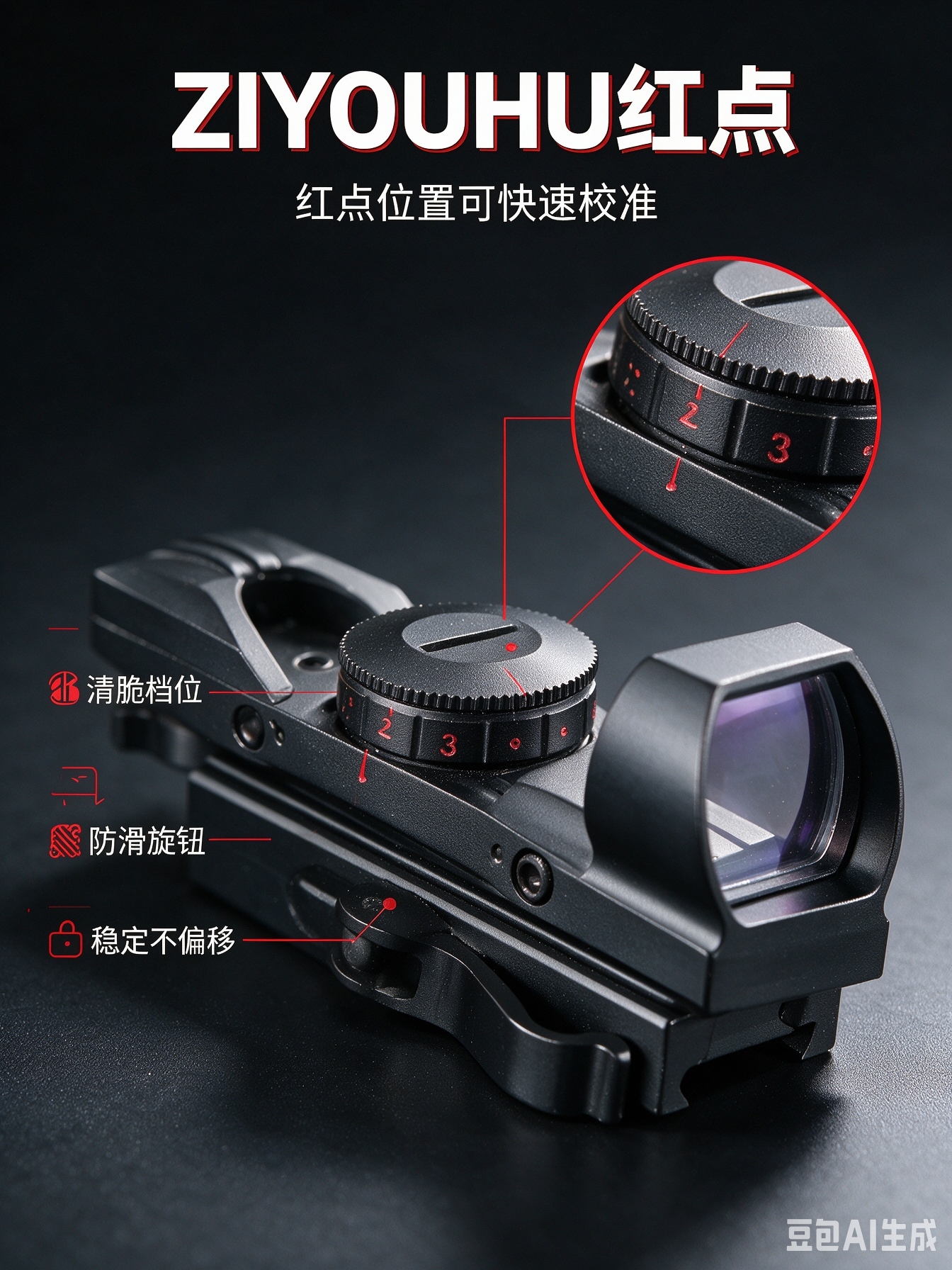 مقاريب مجمعة ذات نقطة حمراء قدرها 2286 1 ملم Specification image