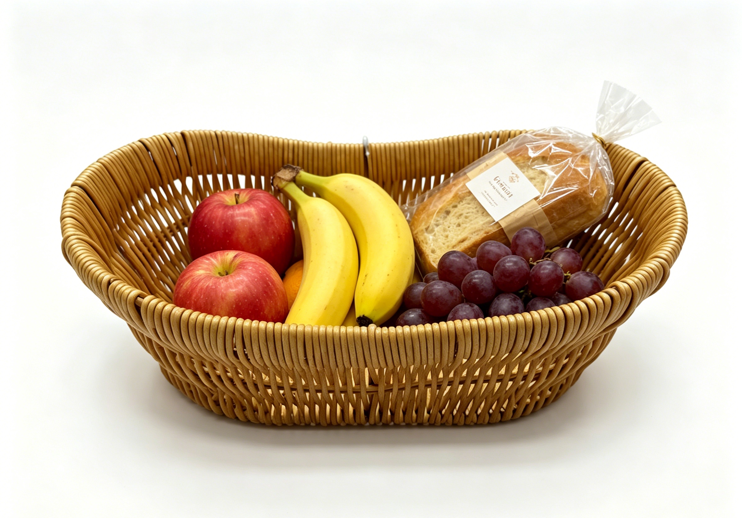 Yellow imitation rattan ingot-shaped storage basin, fruit and snack basket, bread basket, toy storage basket, supermarket gift packaging basket, souvenir packaging basket, kitchen sauce storage basket, vegetable basket, tissue paper storage basket, cosmetics basket Application Scenario