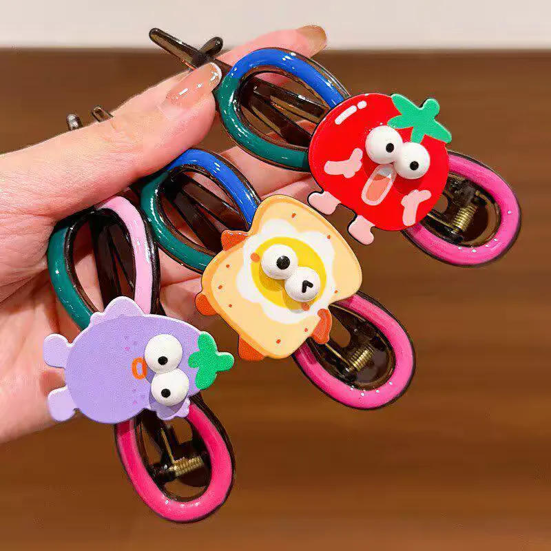 Children's funny fruit twisty hair clipper, girls' back head high-end grabber, cute girls' hair clipper headwear, Yifan accessories headwear detail image 6