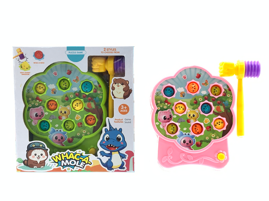 TL96476 Children's plum blossom-shaped little animal whackle toy, sound and light tapping game machine, baby early education, concentration training, supermarket gift, small toy
