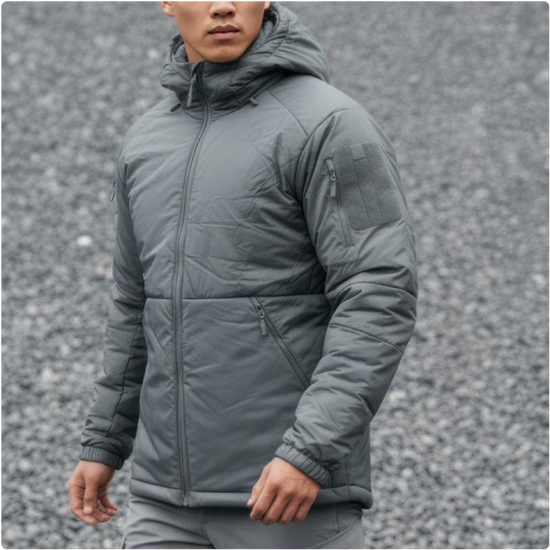"Endurance DC Tactical cotton-padded jacket for men, winter thickened outdoor cycling cold-proof clothing, workwear, warm and breathable camouflage cotton-padded jacket, cotton-padded jacket, ultra-light coat. Specification image