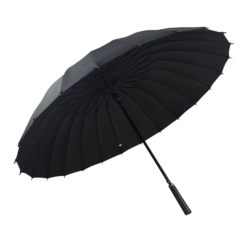 The Hengdun 24-bone reinforced structure long-handled umbrella features thickened ribs for wind resistance and stability. The umbrella surface is waterproof and durable. It is a straight-handled umbrella for daily commuting and supports customization of corporate LOGO gifts and advertising umbrellas Item Picture