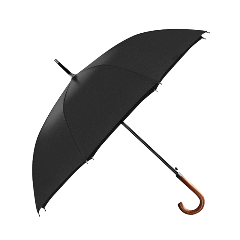 Hengdun British retro solid wood curved hook long handle umbrella for men's business commuting, reinforced wind-resistant straight handle, multiple colors available, double large umbrella surface, two umbrellas for both sunny and rainy days, handle laser-engraved custom logo Item Picture
