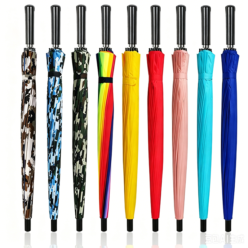 The Hengdun 24-bone reinforced structure long-handled umbrella features thickened ribs for wind resistance and stability. The umbrella surface is waterproof and durable. It is a straight-handled umbrella for daily commuting and supports customization of corporate LOGO gifts and advertising umbrellas