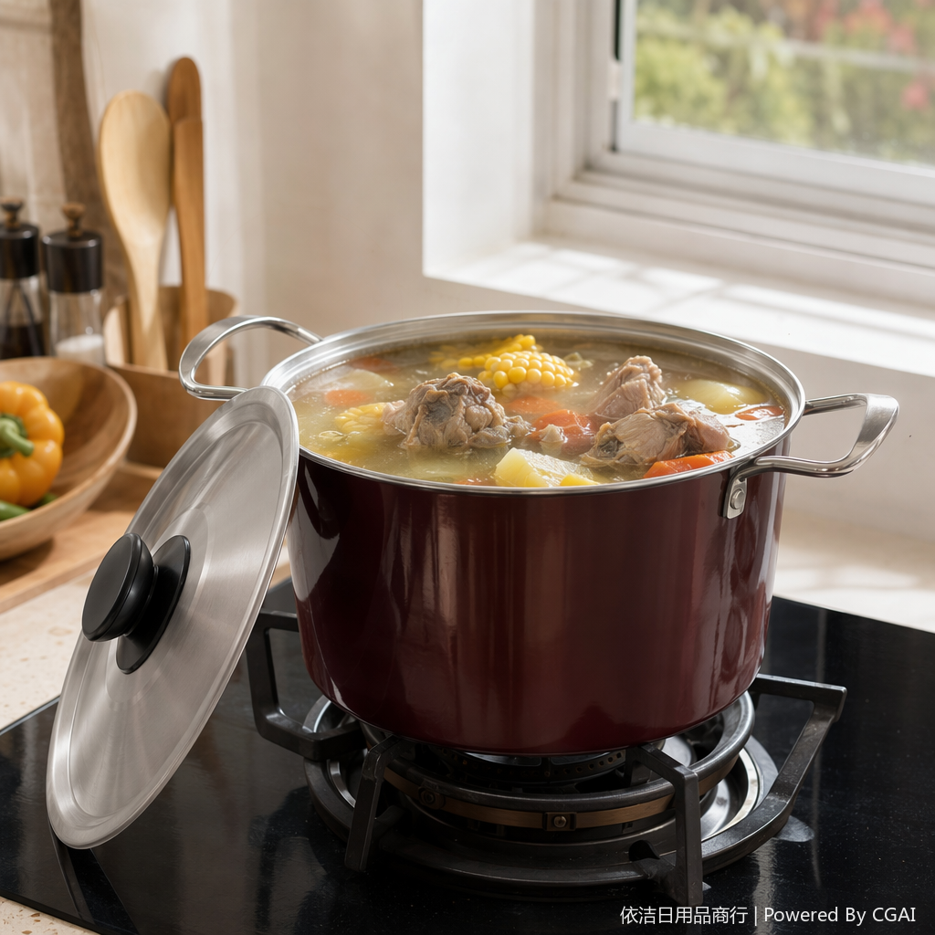 Red cookware with silver LIDS, household woks, frying pans, stew POTS, stainless steel kitchenware Specification image
