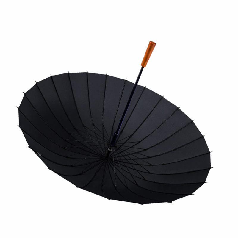 Hengdun 24-bone reinforced ancient-style long-handled umbrella with solid wood handle that can be laser-engraved. Large double-person wind-resistant and sunshade umbrella, suitable for both daily commuting and gifting. Straight-handled umbrella, corporate souvenir, can be printed with logo Item Picture