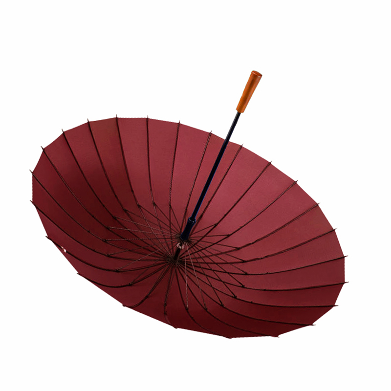 Hengdun 24-bone reinforced ancient-style long-handled umbrella with solid wood handle that can be laser-engraved. Large double-person wind-resistant and sunshade umbrella, suitable for both daily commuting and gifting. Straight-handled umbrella, corporate souvenir, can be printed with logo Specification image