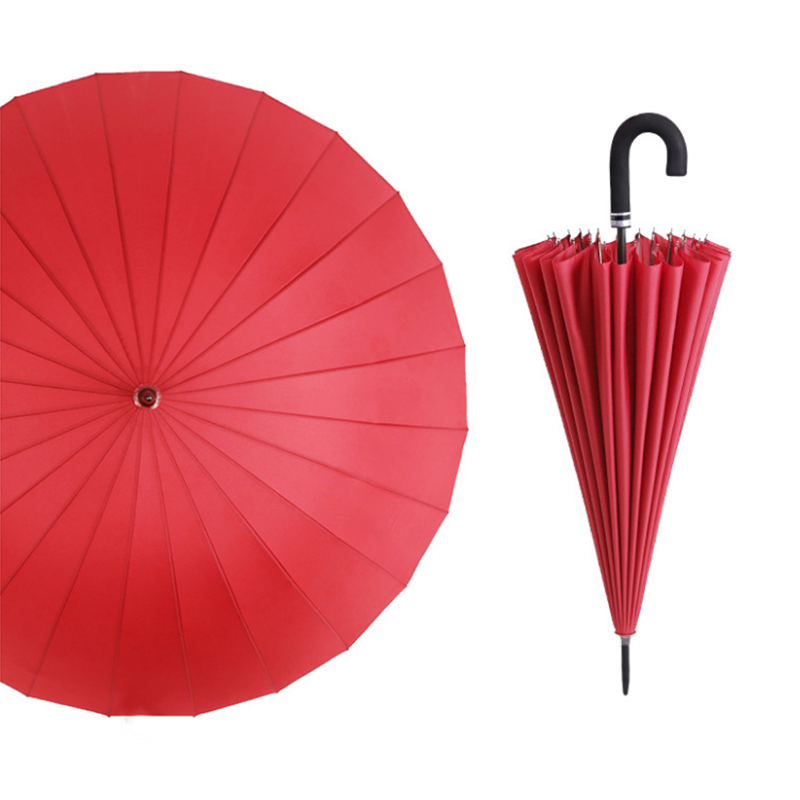 Hengdun 24 Bone water-blooming long-handled curved hook umbrella EVA anti-slip foam handle reinforced wind-resistant straight pole umbrella shows flower patterns when exposed to water multi-color large adult business all-weather umbrella Specification image