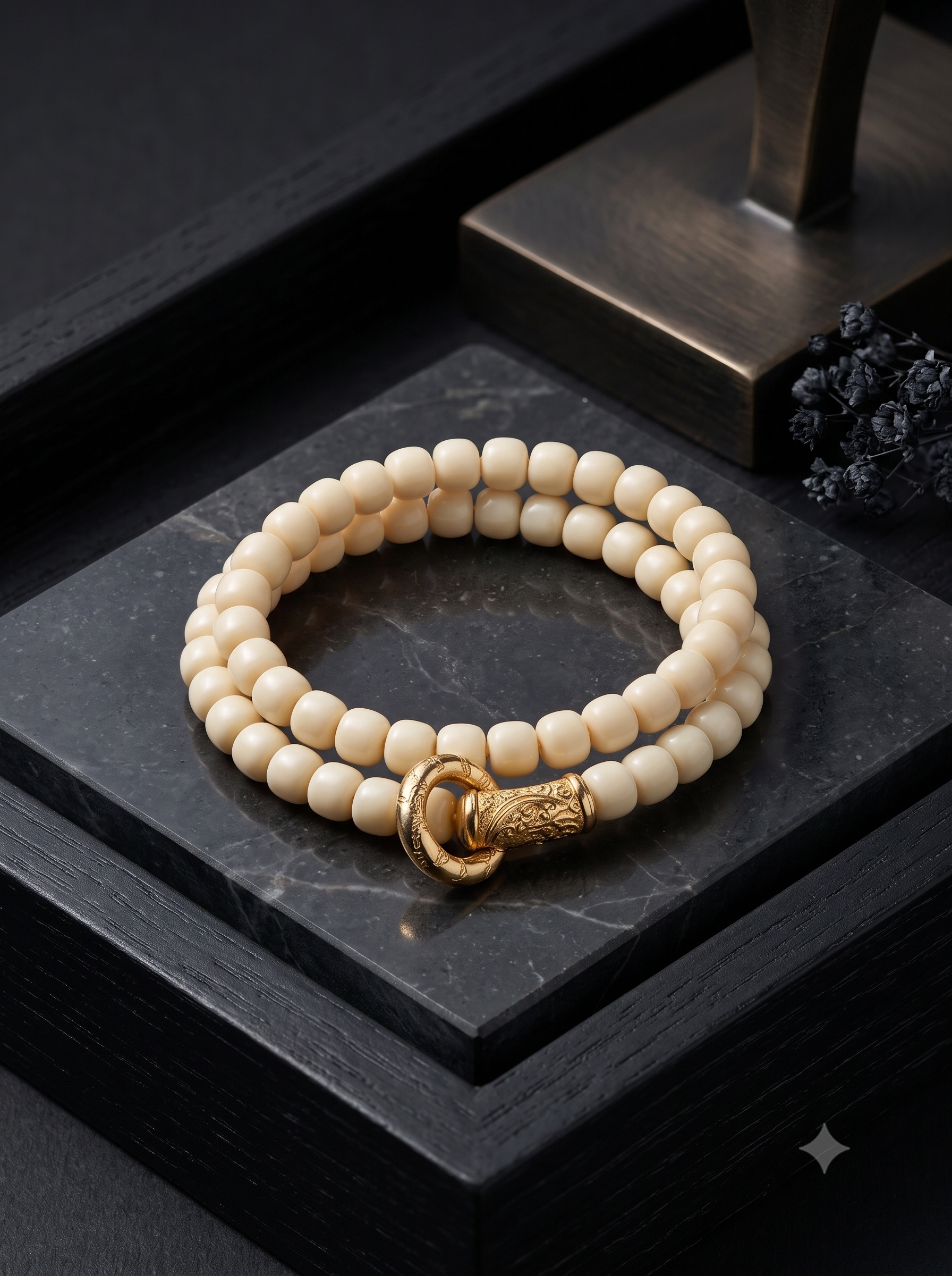 White jade Bodhi silver double-ring bracelet, versatile new Chinese style Application Scenario