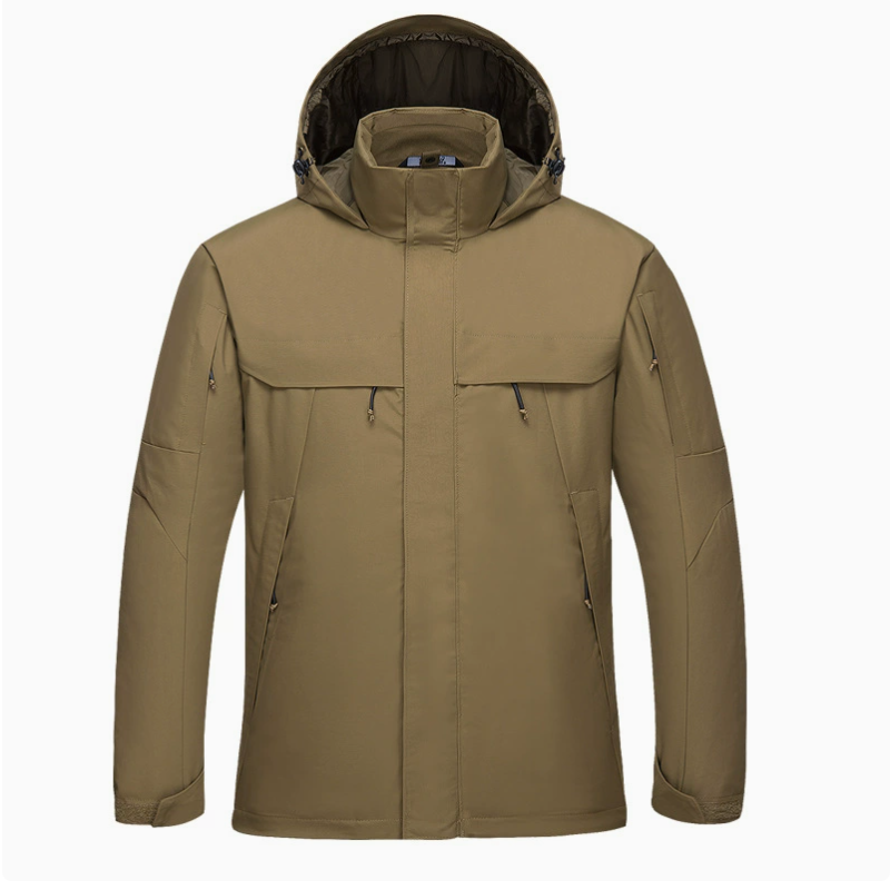 Outdoor sports three-in-one tactical rock climbing, skiing, charging and warmth jacket, detachable winter wear-resistant, windproof and cold-proof cotton jacket Specification image