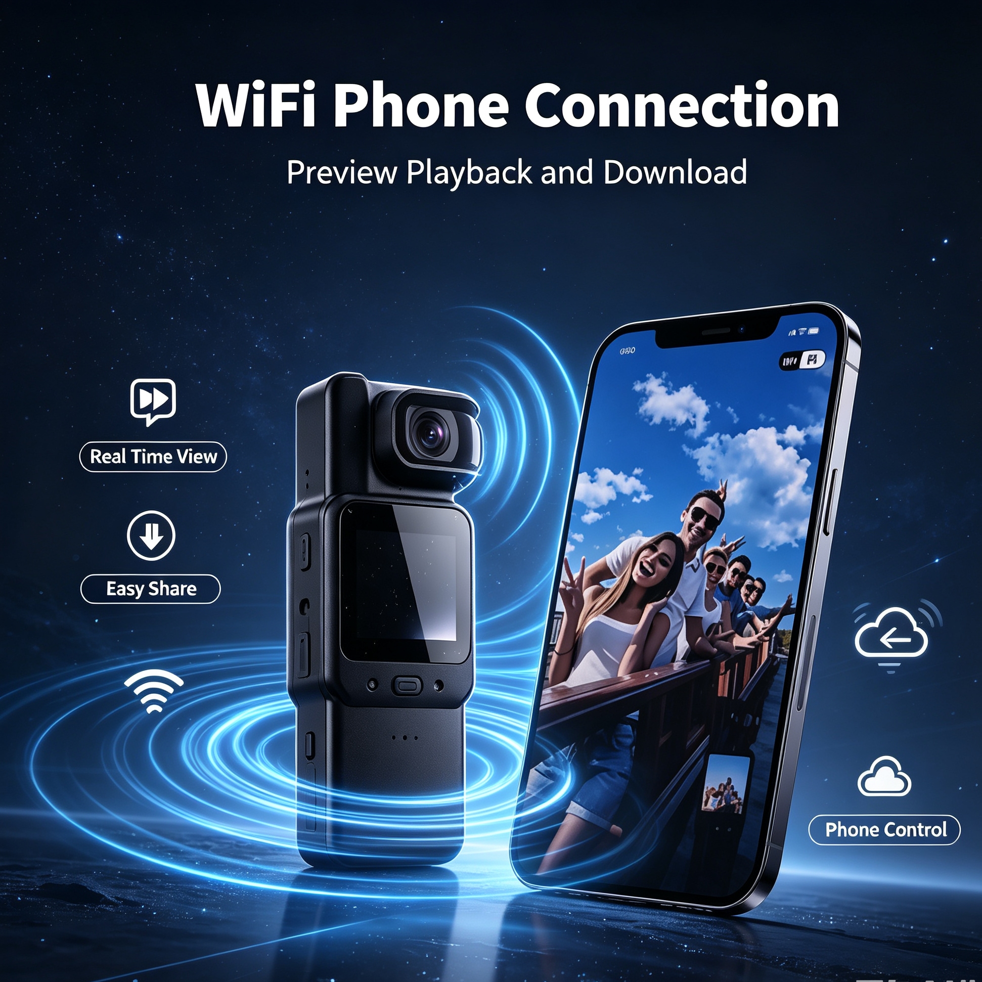 #02 Rotatable lens Chest clip body recorder, WiFi high-definition mini Wearable camera, first-person perspective camera for cycling and store exploration Item Picture