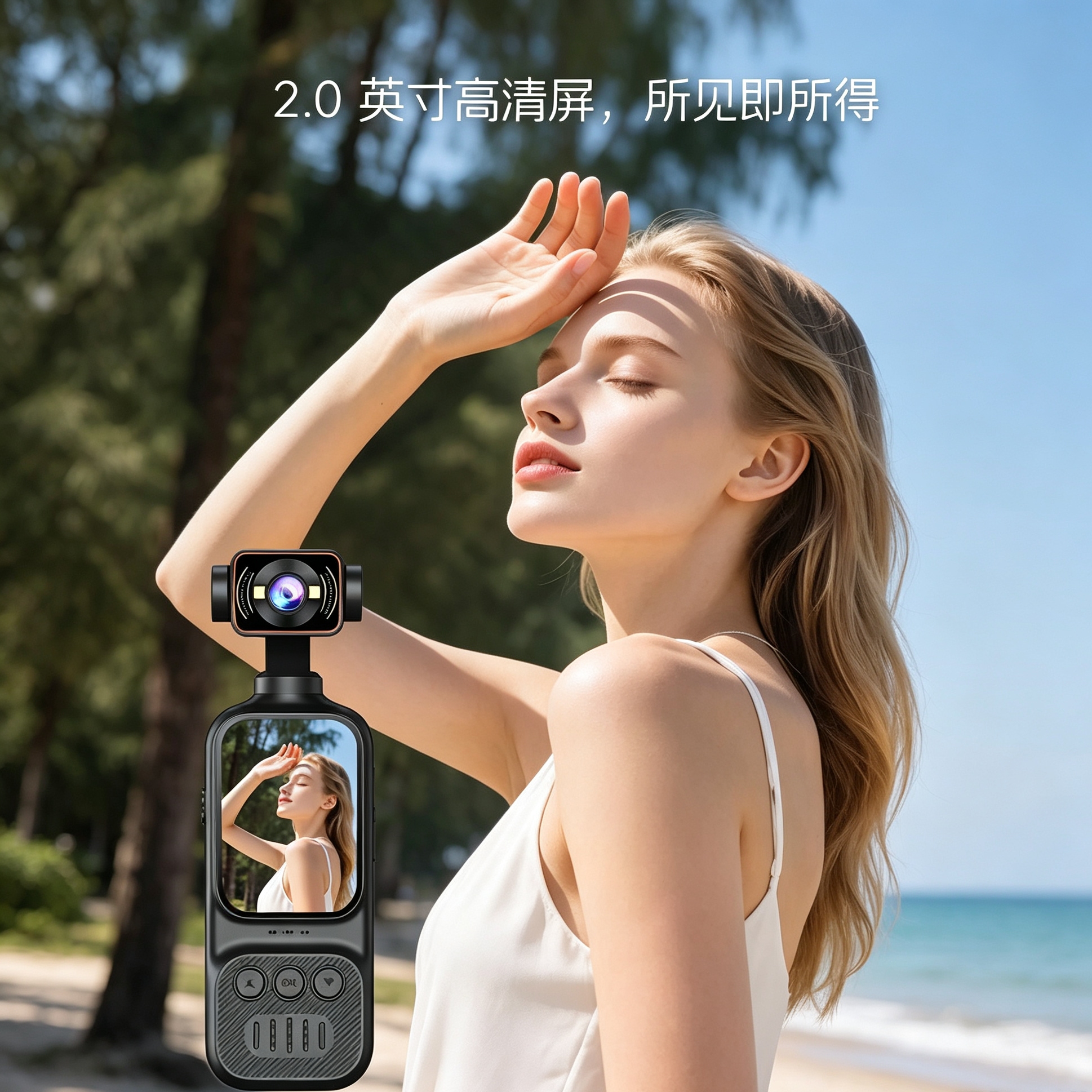 #07 Mini Touchscreen 4K Pocket Camera, Rotatable lens, Portable first-person perspective recorder, cycling outdoor vlog, portable action camera Application Scenario