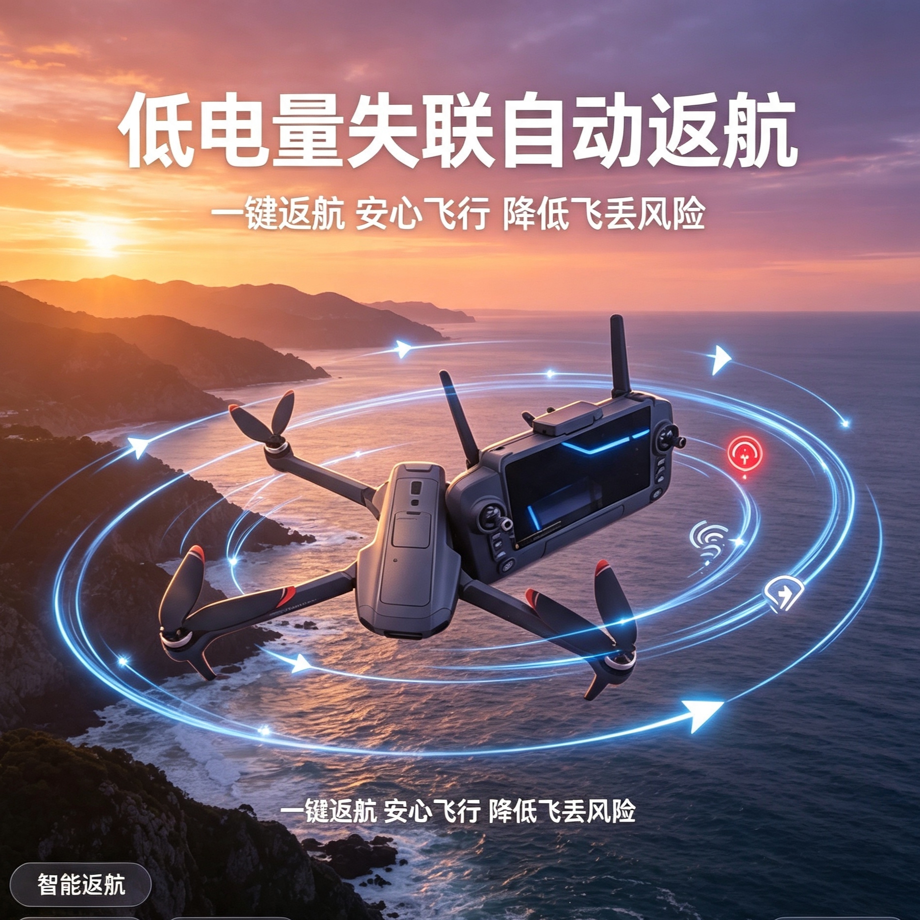 Screen-equipped aerial photography drone, GPS automatic return, long-distance image transmission, wide-angle lens, flashing light, outdoor travel photography aircraft, entry-level aerial photography drone details Picture