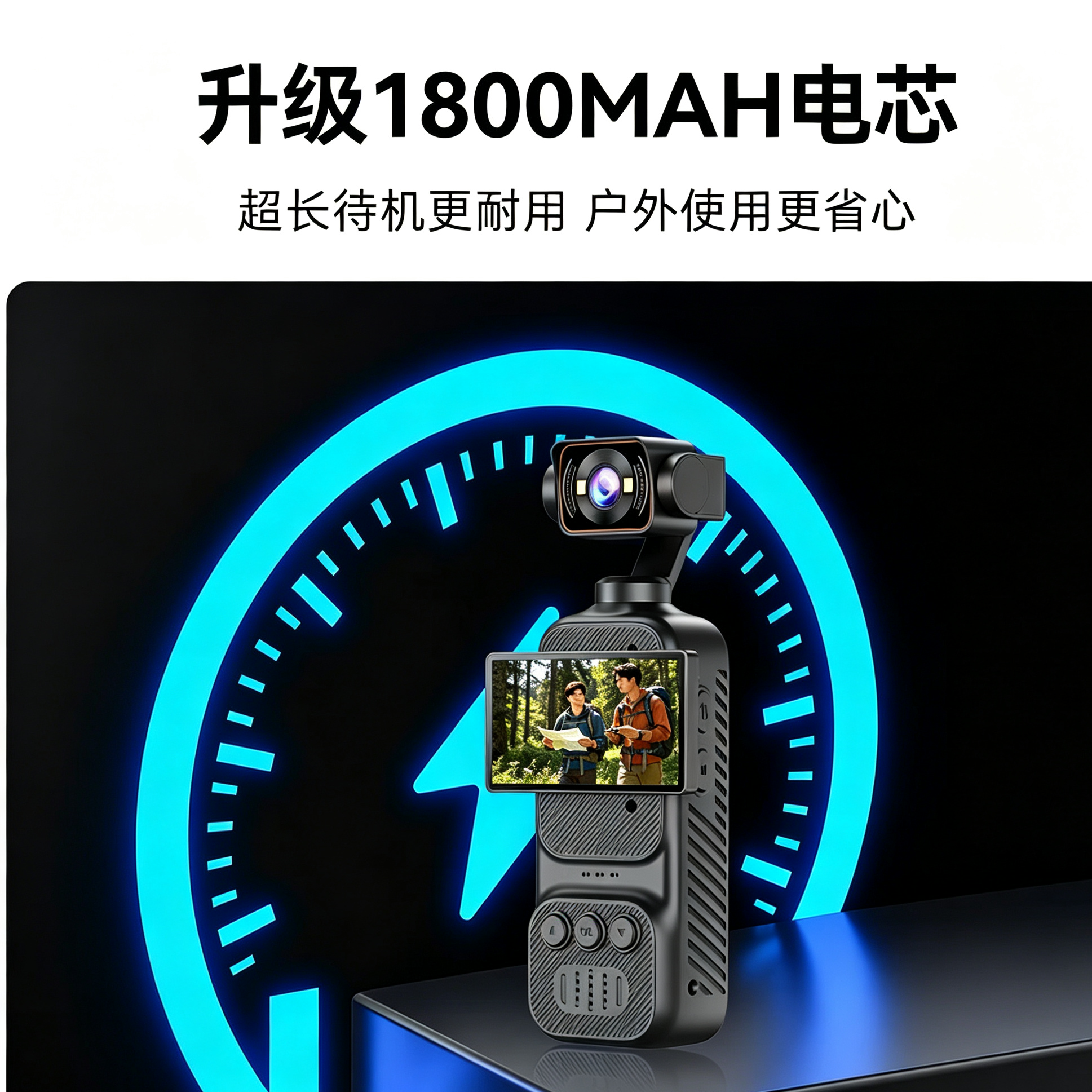 #07S Mini Touchscreen Pocket camera, rotatable lens, portable first-person perspective recorder, cycling outdoor vlog, portable action camera details Picture