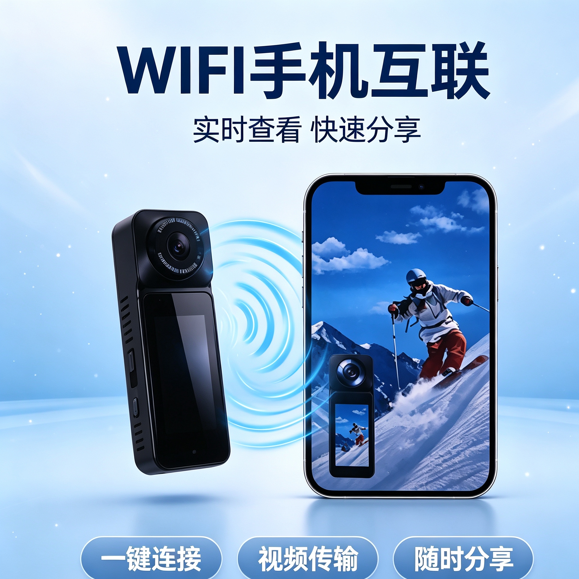 #03 4K Pocket action camera, WIFI connected, 270° rotating lens, outdoor cycling, skydiving, portable Vlog camera Item Picture