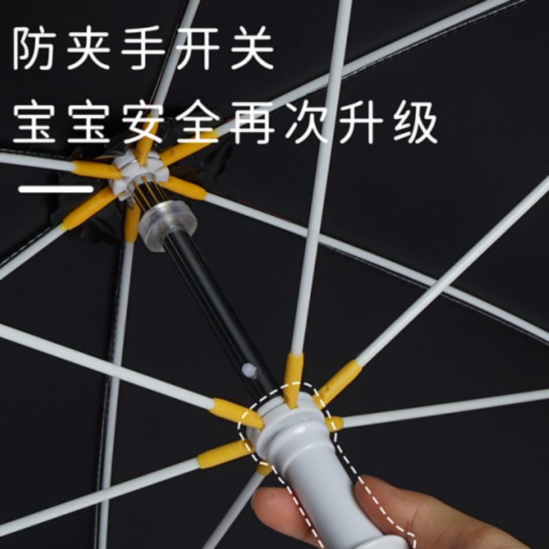 Hengdun's new hexagonal children's umbrella, featuring cartoon and anime patterns, black rubber coating, sun protection and UV protection, long-handled umbrella for primary school students and babies, and available for supply at street stalls and mother and baby stores. It's a fun sunshade umbrella for children Item Picture