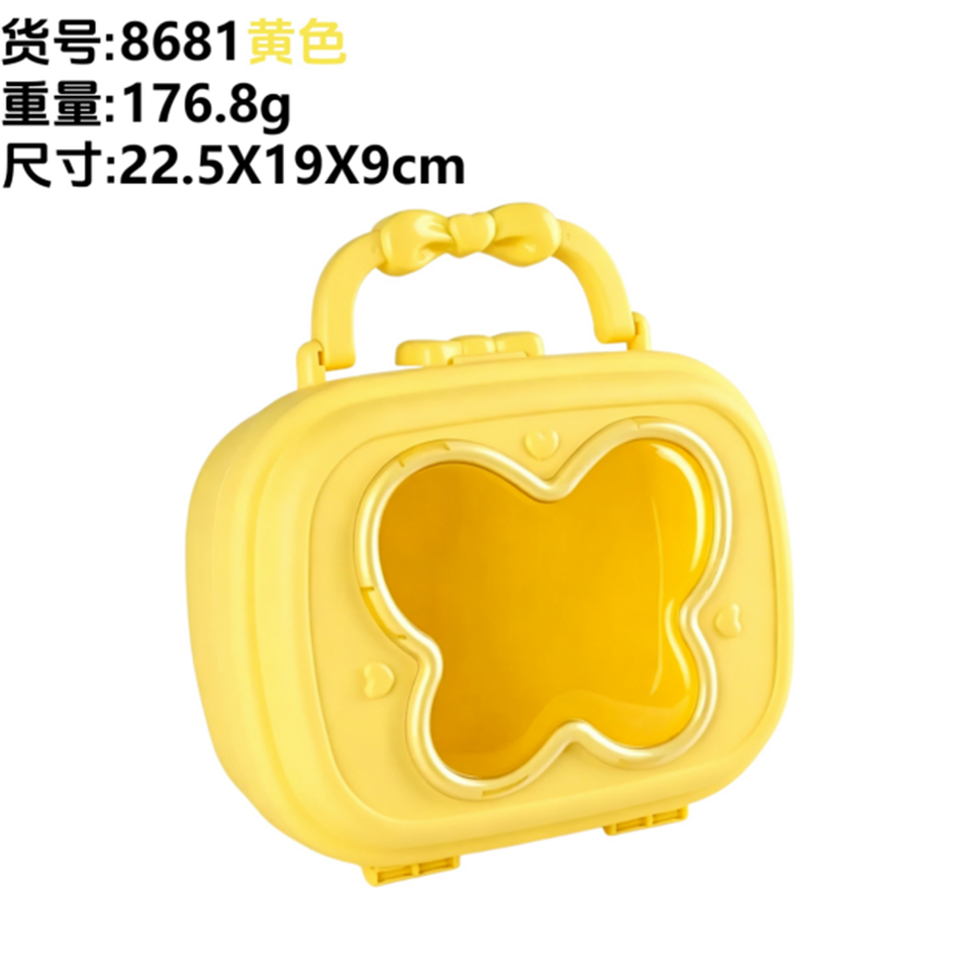 黄色蝴蝶结手提礼盒 纸制透明礼品包装盒 空盒通用详情2