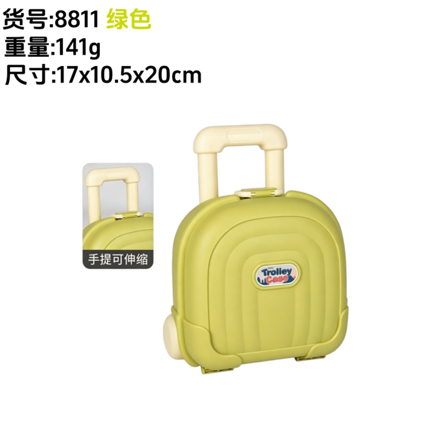 迷你仿真拉杆行李箱造型收纳盒伸缩提手儿童玩具礼品塑料储物小箱子详情2