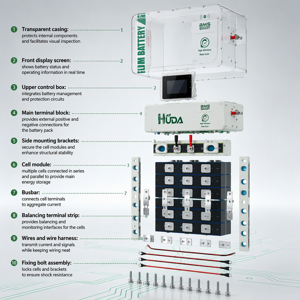 HUDA 11KWh HDL218S16-11K montaje en la pared pv almacenamiento de energía batería de litio LiFePO4 sistema de almacenamiento de energía de toda la casa potencia de respaldo de emergencia bluetooth inteligente Application Scenario
