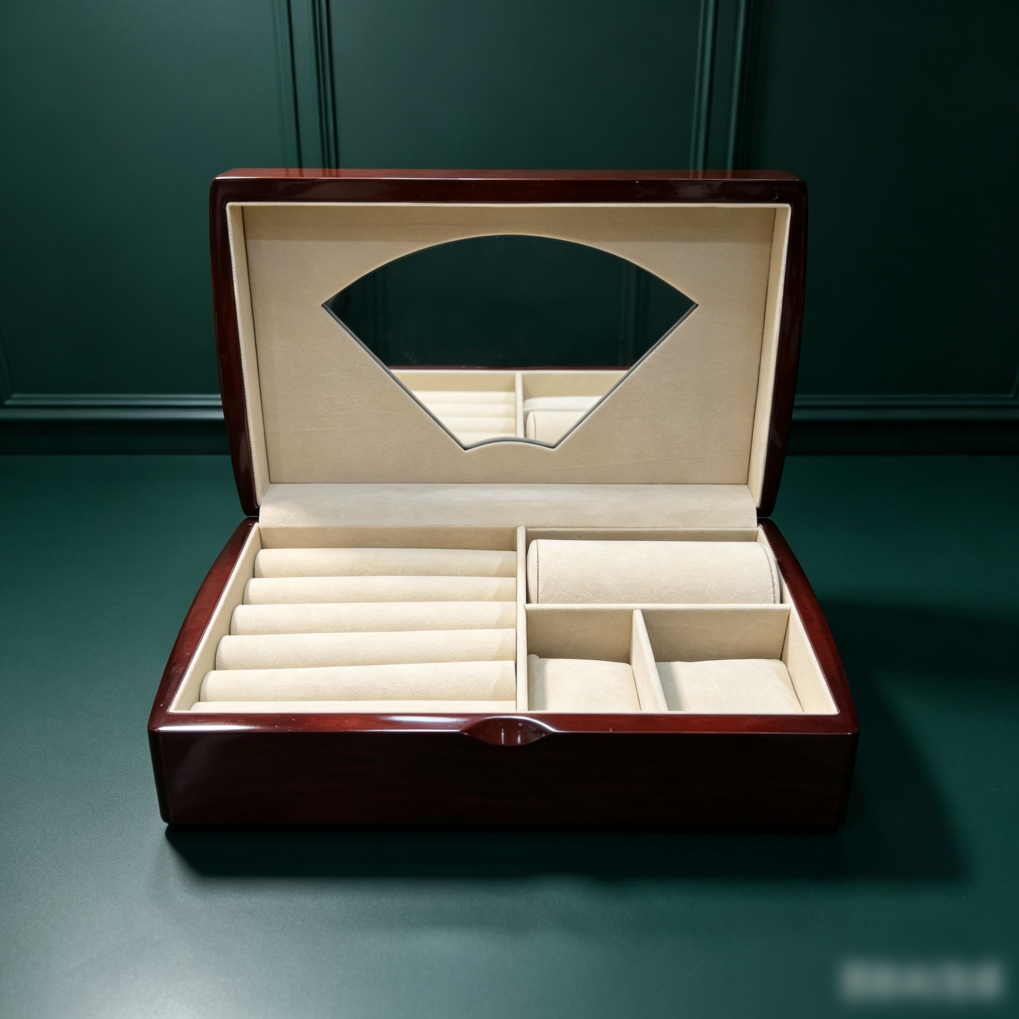 Redwood jewelry box with a large slope details Picture