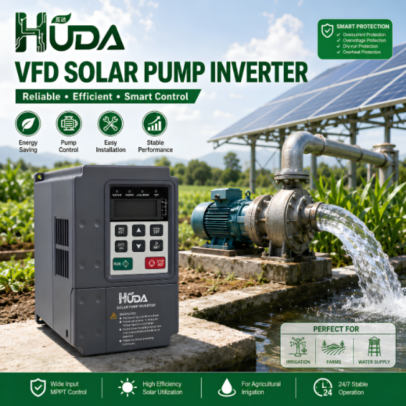 HUDA 2.2KW Solar Pump VFD Inverter 3 Phase 220V Specification image
