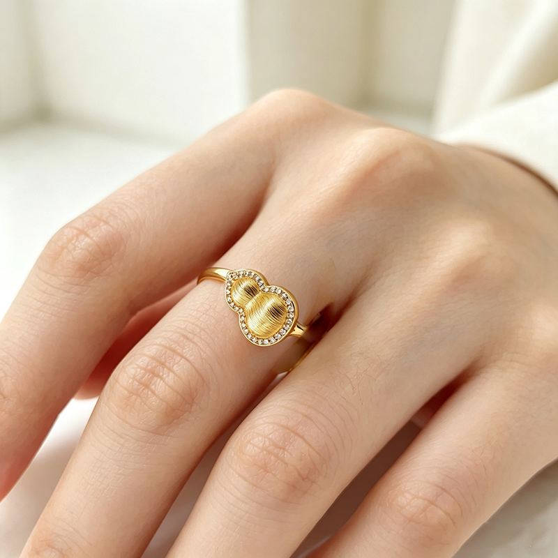 Calabaza dorada forma anillo de acero inoxidable anillo de plata para niños lazo accesorios de moda para el uso de la mano tendencia versátil
