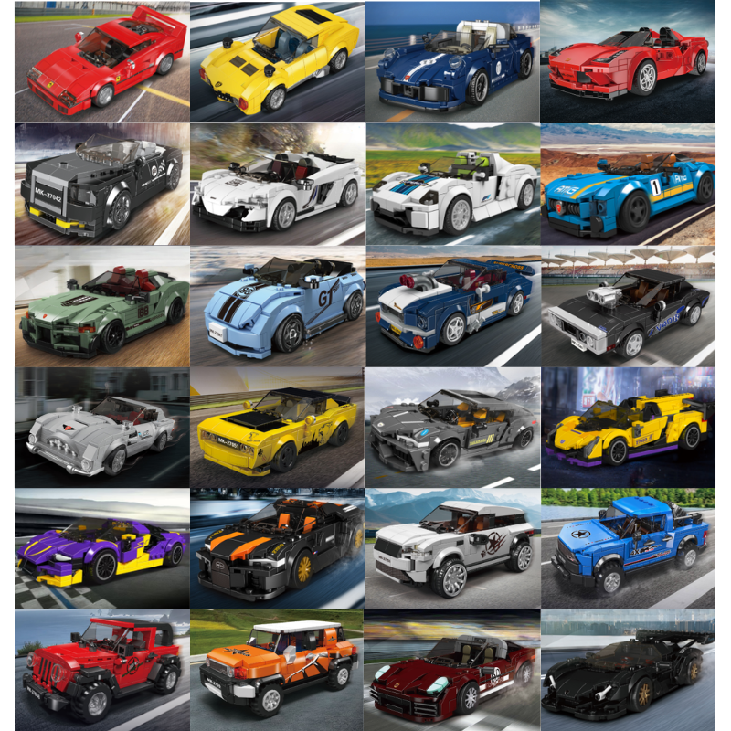 Transportation-related intelligent building block car models, children's educational toys, toy building blocks Specification image