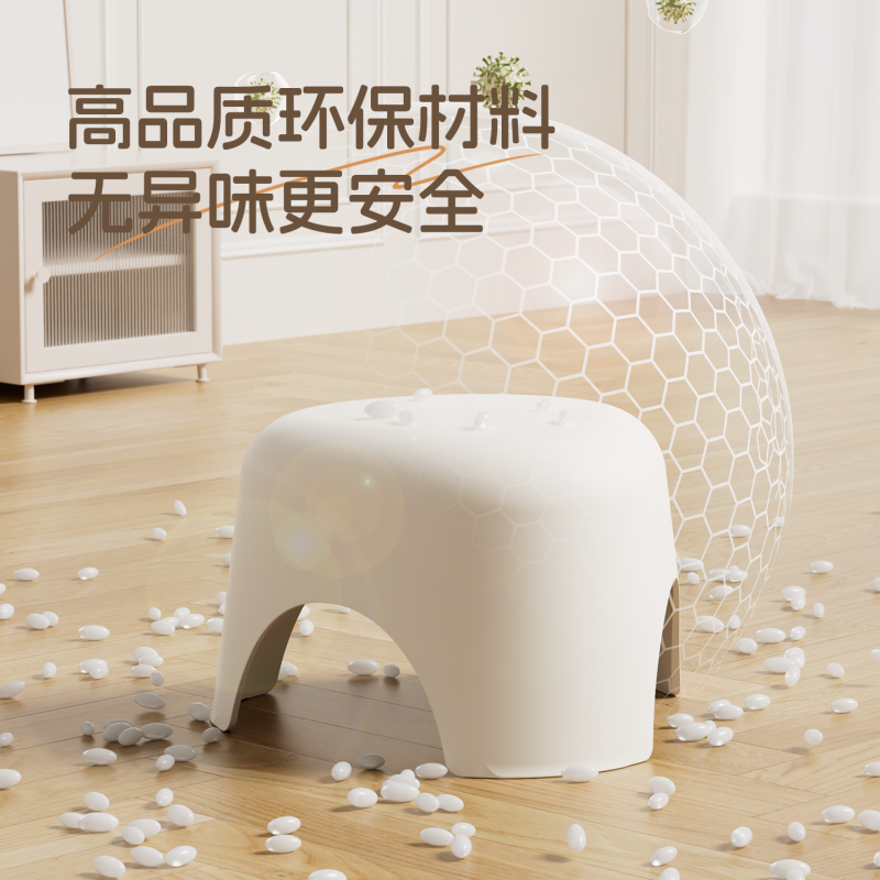 【OSEO】26Q3#DZ Multi-functional white plastic low stool, portable chair, children's home leisure stool, bath stool Application Scenario