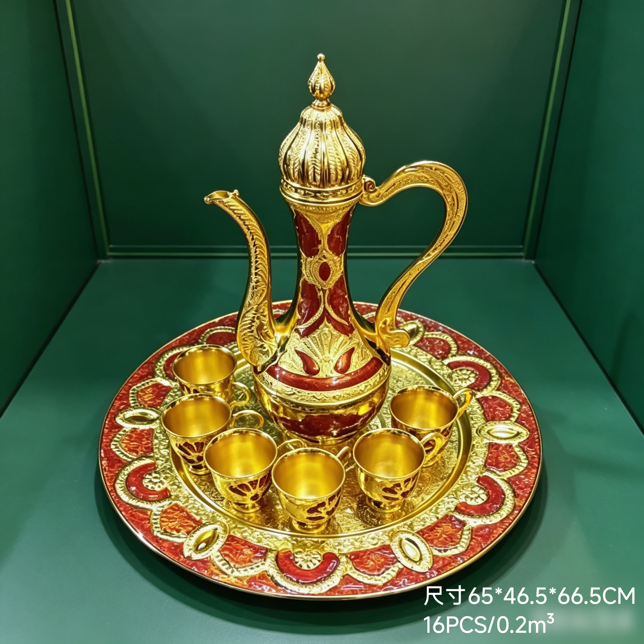 Large peacock flower wine set flat plate
