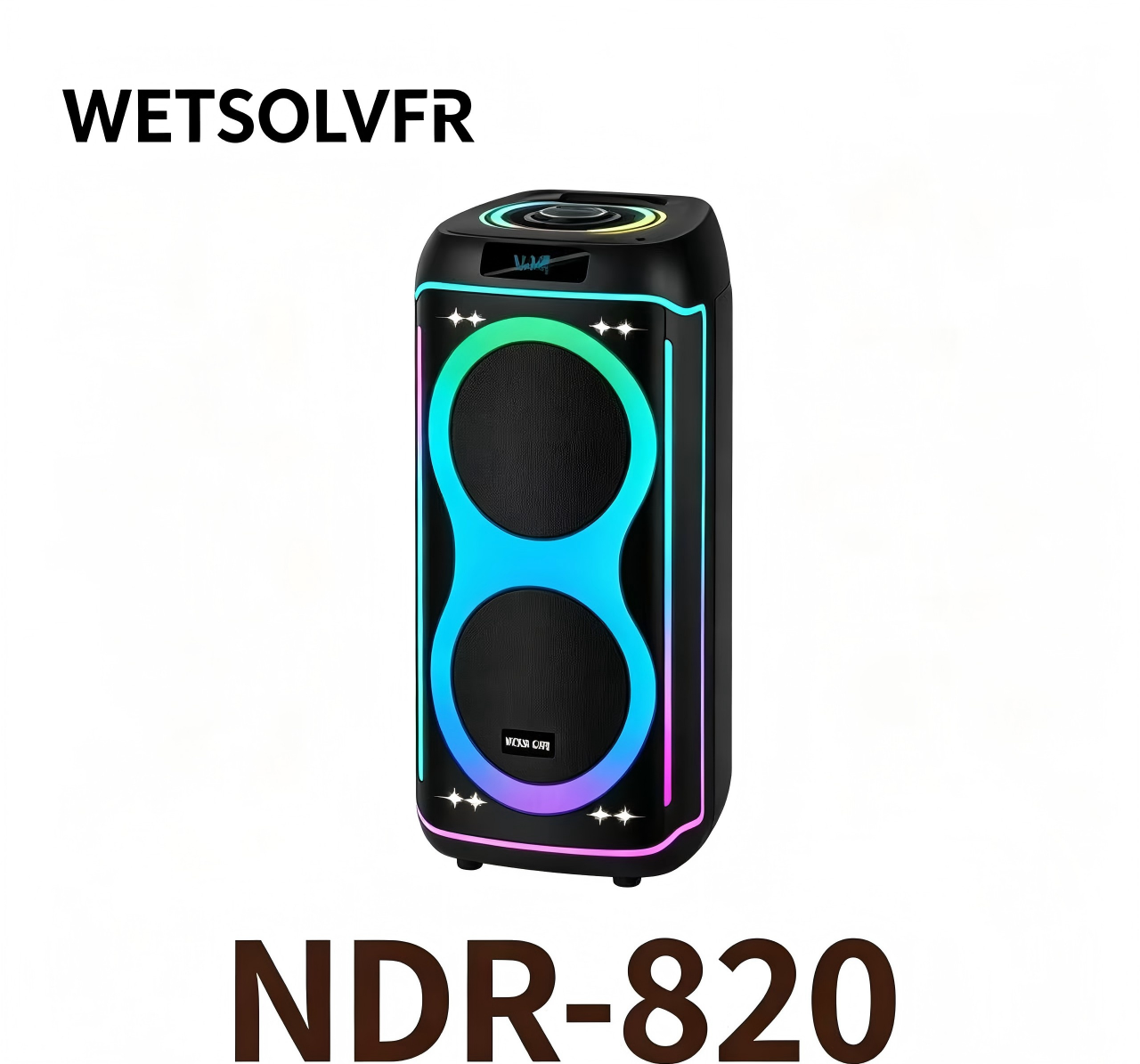 Altavoz bluetooth negro erecto cuboide audio doble bajo color RGB efecto de luz 152605711