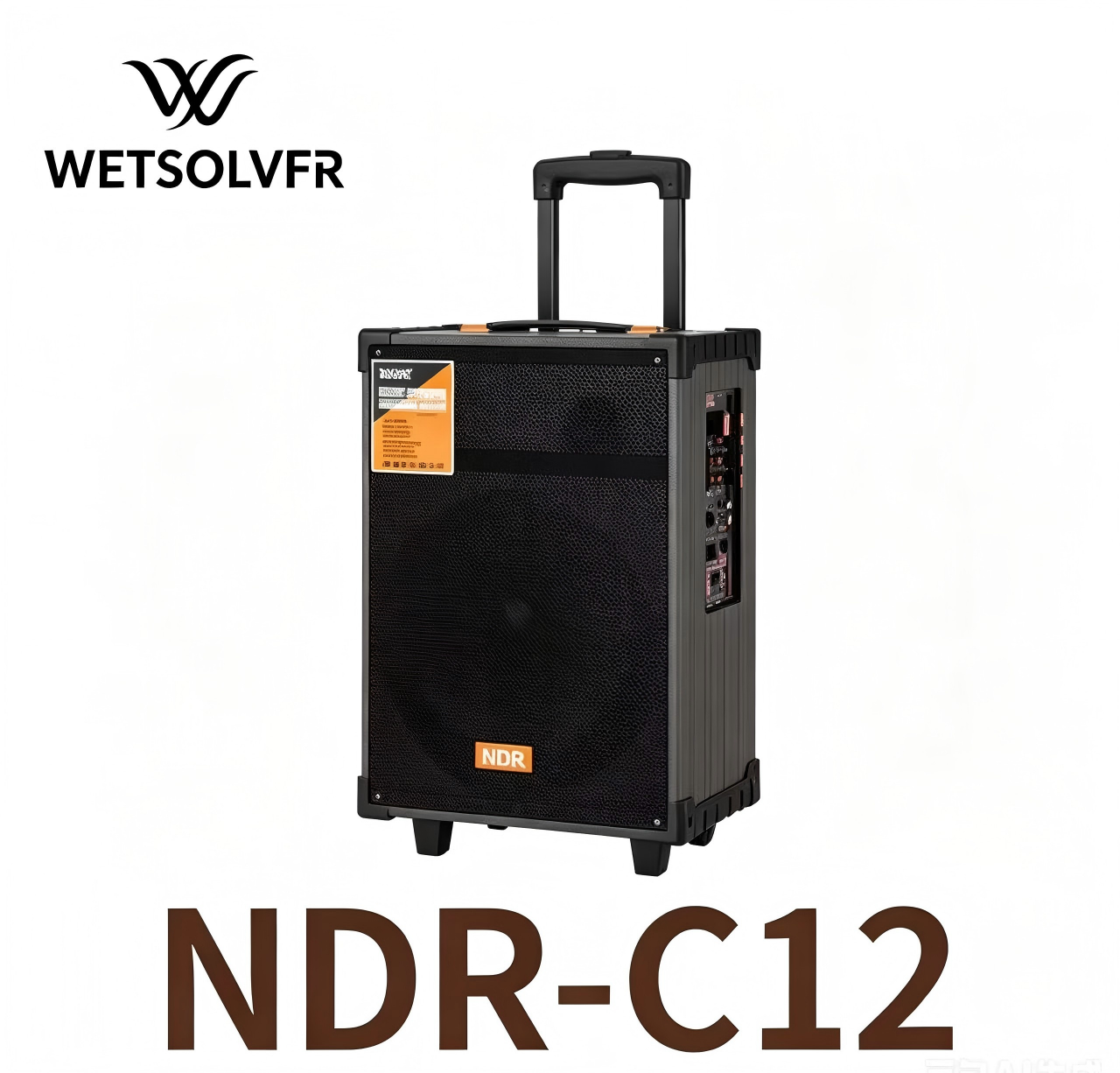 Bluetooth audio negro altavoz portátil con barra de tracción ruedas panel de interfaz lateral nuevo