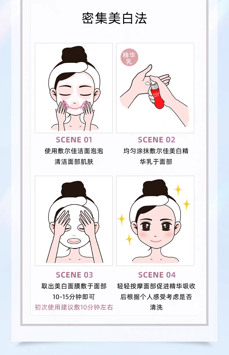 Fuerjia Niacinamide Whitening, Spot-removing and Repairing Mask: 5 pieces per box. Repairs and brightens skin tone, gently hydrates and moisturizes pigmentation, and improves dullness. Fuerjia Glow Mask detail image 17