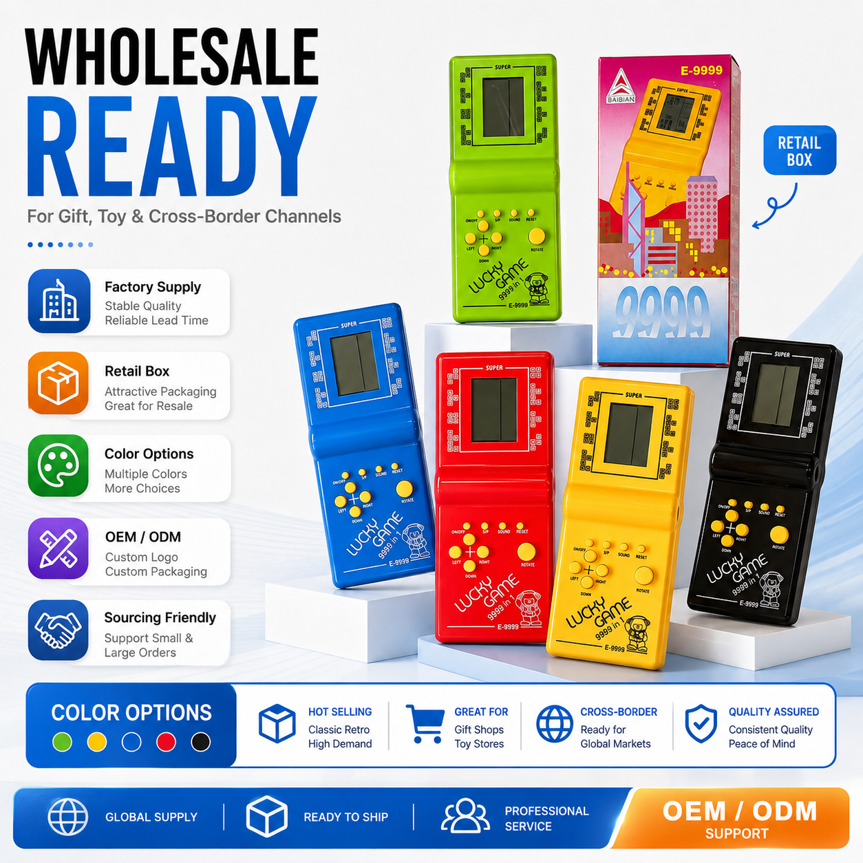 Tetris game console, puzzle game console, 23 games in one portable handheld, childhood big screen, classic, nostalgic and retro