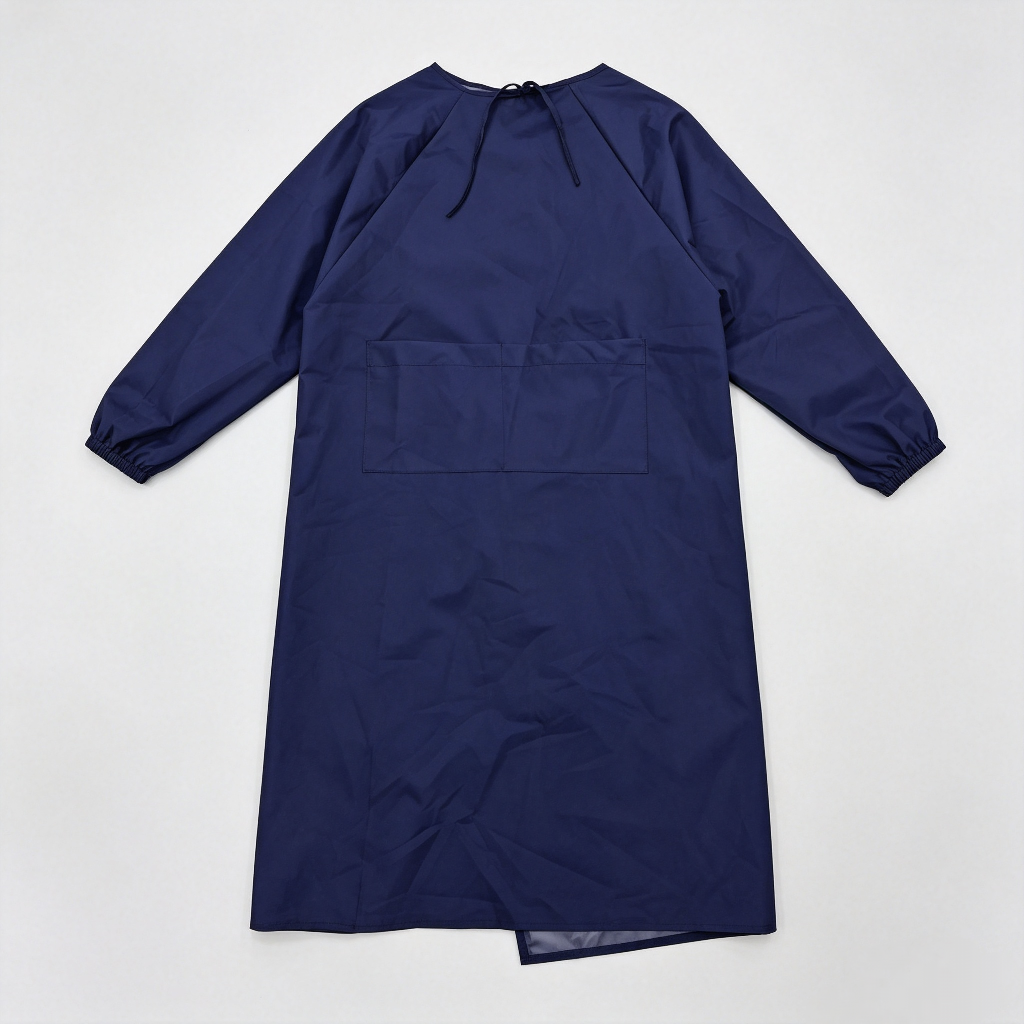 Adult waterproof and oil-proof long-sleeved cover-up with elastic cuffs on the back, factory workshop, kitchen, household cleaning, labor protection, dust-proof and protective work clothes