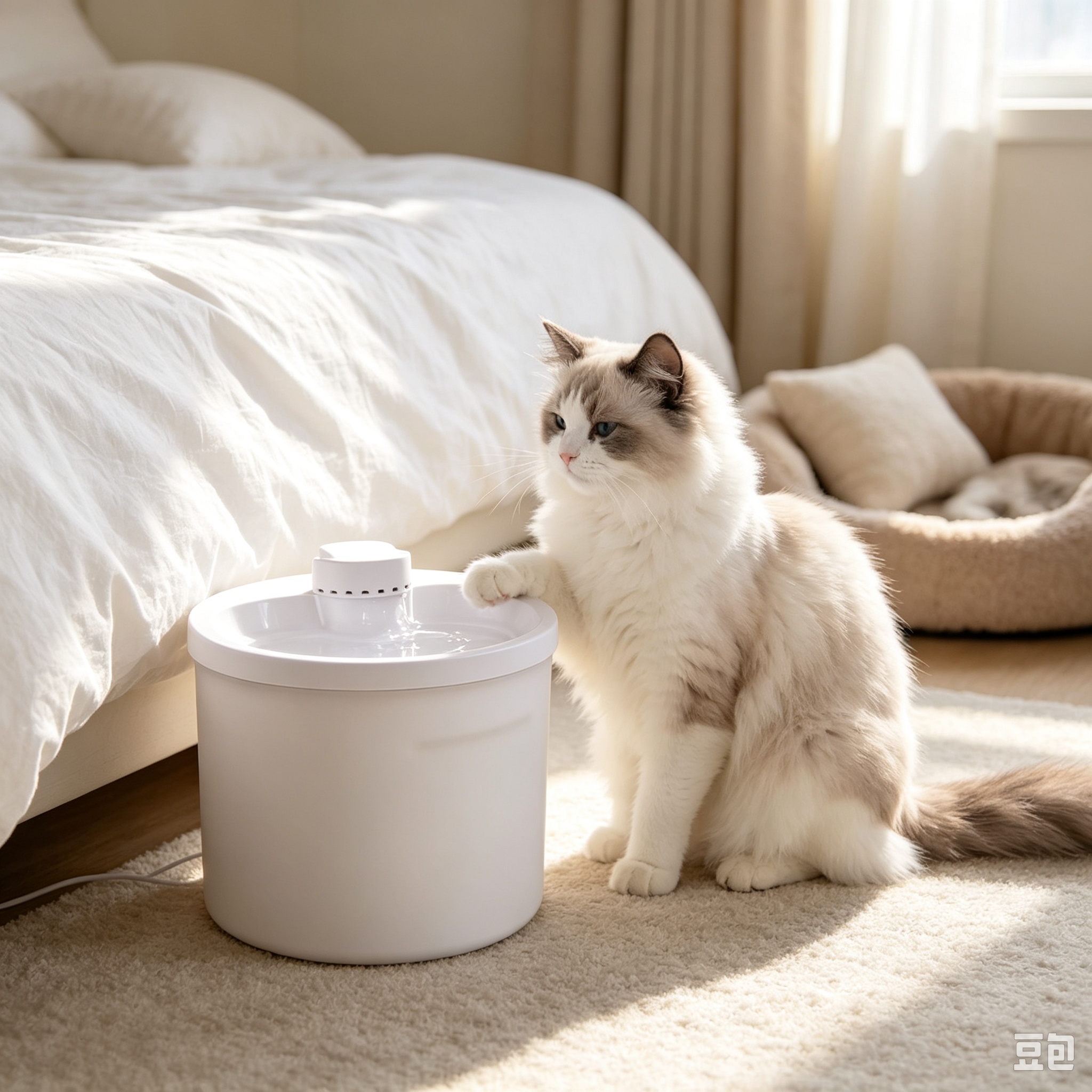 Circulating water automatic cat water dispenser, clean and silent complete set of pet feeding water dispenser