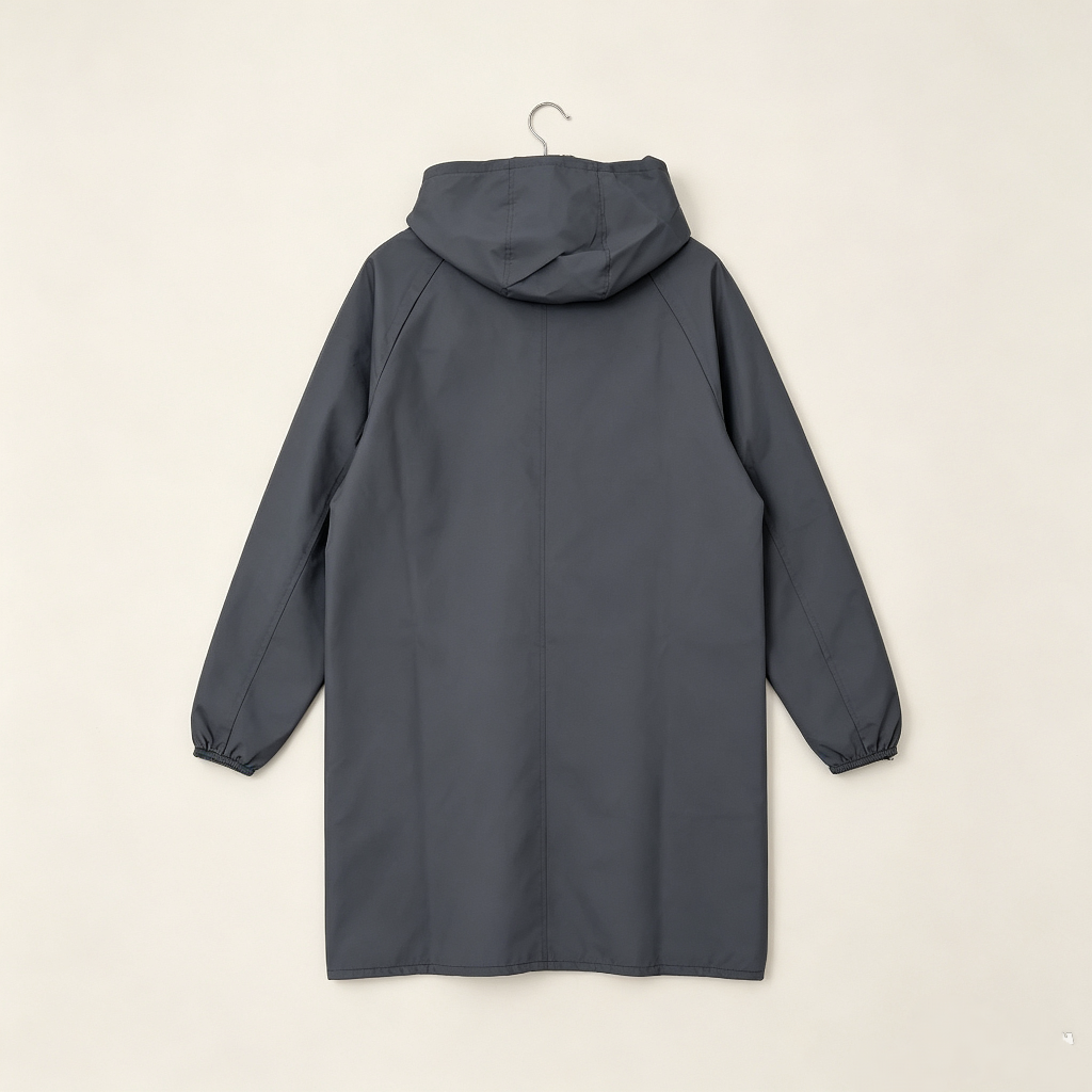 Adult dark grey hooded waterproof cover with zipper, household oil-proof work clothes, large pockets, wear-resistant and dust-proof, household work and labor protection jacket. Dark grey hooded waterproof cover, adult zipper household work clothes, wear-resistant and oil-proof labor protection details Picture