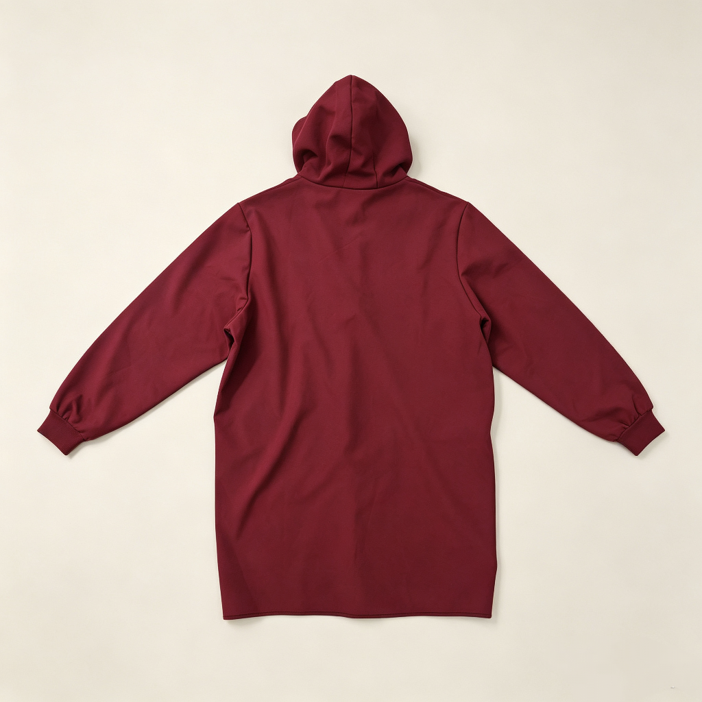 Autumn and winter adult fleece hooded waterproof cover, wine red oil-proof, household chores, dirt-resistant work clothes, zipper large pockets, warm, dust-proof, labor protection coat, wine red fleece hooded cover, waterproof and oil-proof, household chores details Picture