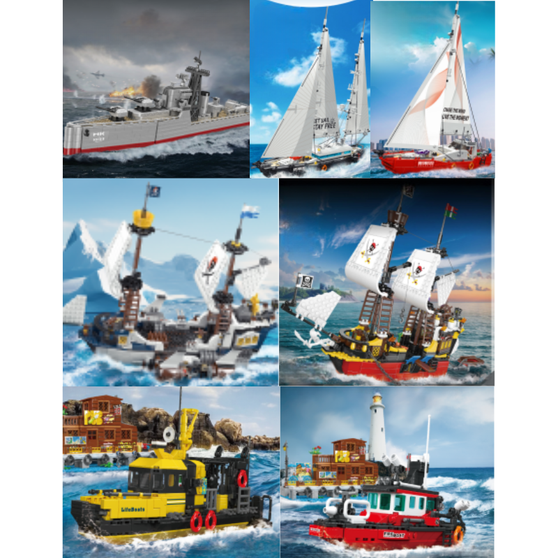 The ship series military series building block model set is suitable for children's assembly and enlightenment toy combinations details Picture