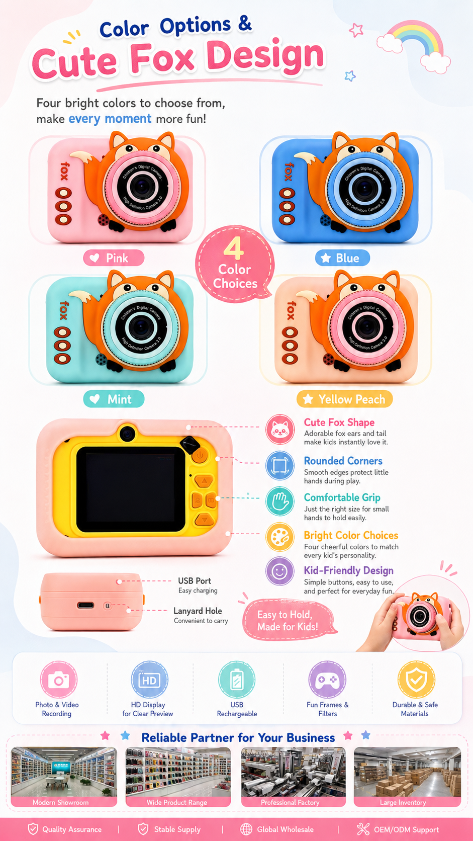 Небольшие фотоаппараты Q3 лисьих детей смешанного цвета pic 7