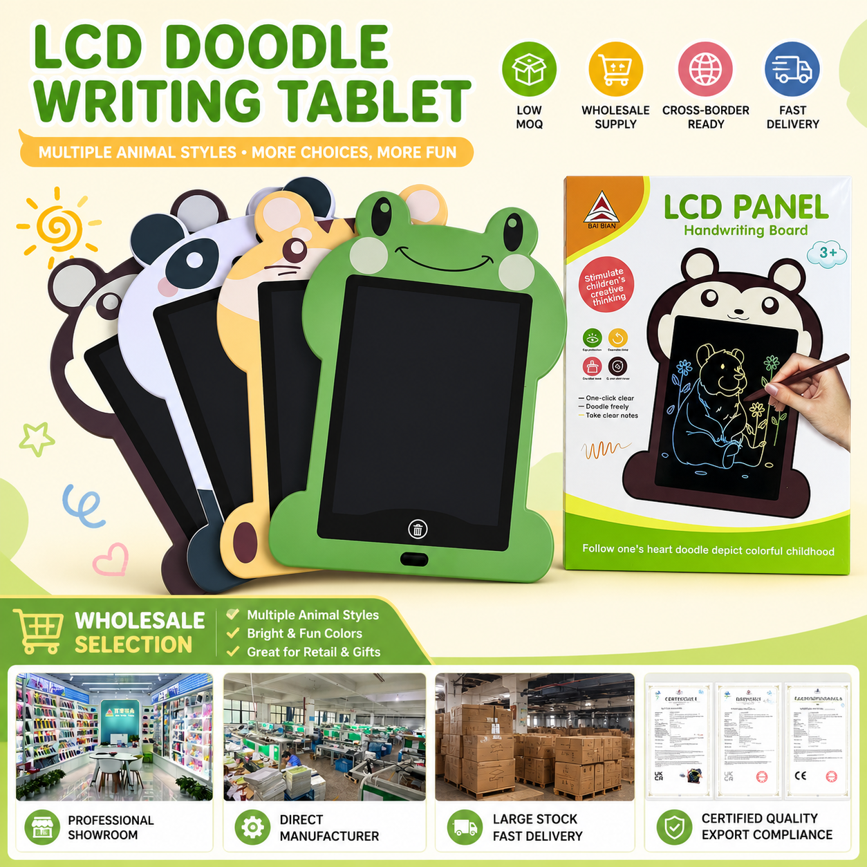 BB9010C factory direct supply LED color cartoon LCD drawing board children's creative graffiti toy Application Scenario