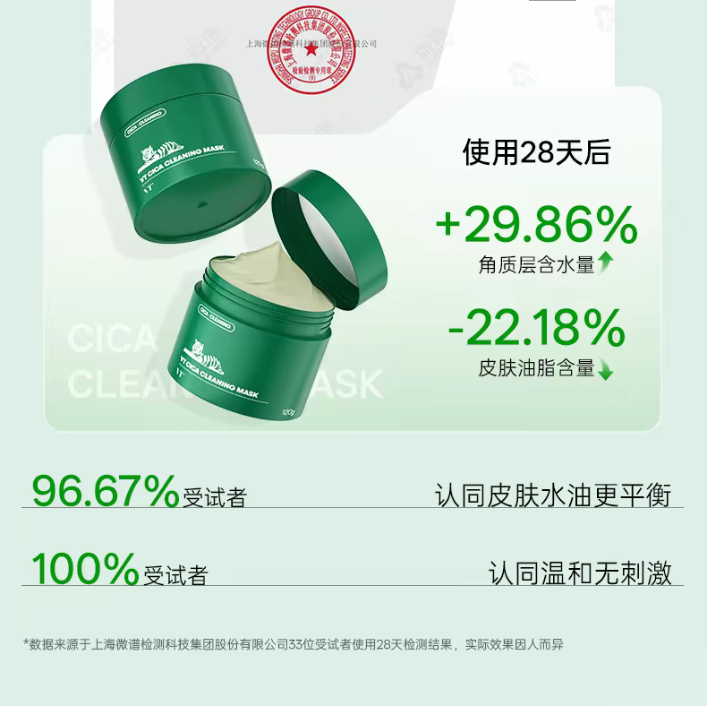 VT Tiger Cleansing Mask 120g VT Vedi Centella Asiatica Cleansing Mask Apply mud Mask to soothe, hydrate, moisturize, control oil and smooth the skin. Application type detail image 4