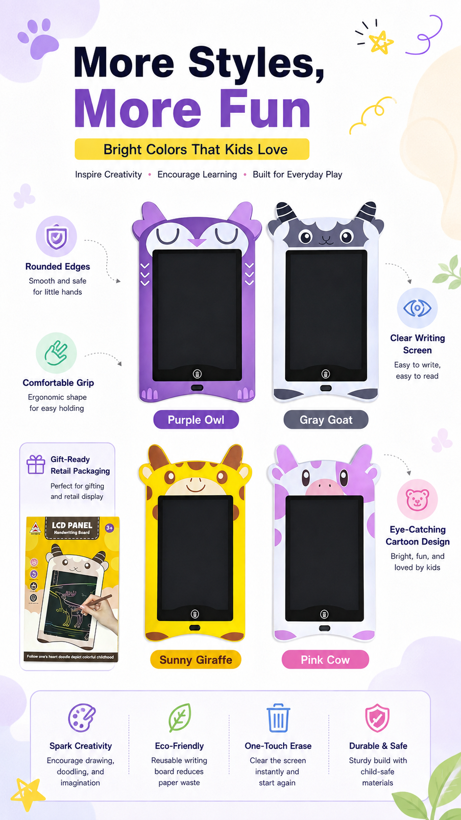 BB9011C厂家直供LED彩色卡通液晶画板 儿童创意涂鸦玩具详情3