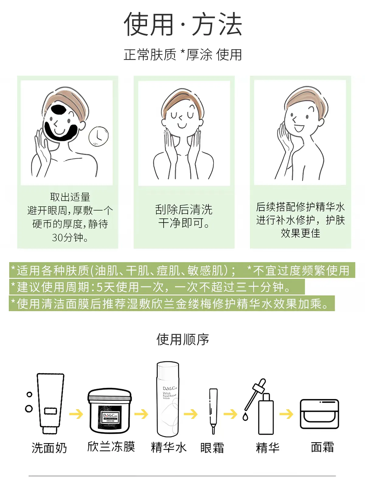Xinlan Cryogenic Cleansing Mask, Taiwan Xinlan Duomekaya Cryogenic Cleansing Cleansing Mask, application-based Mud Mask for Hydrating, Acne Removal and Deep Pore Cleansing, 225g detail image 10